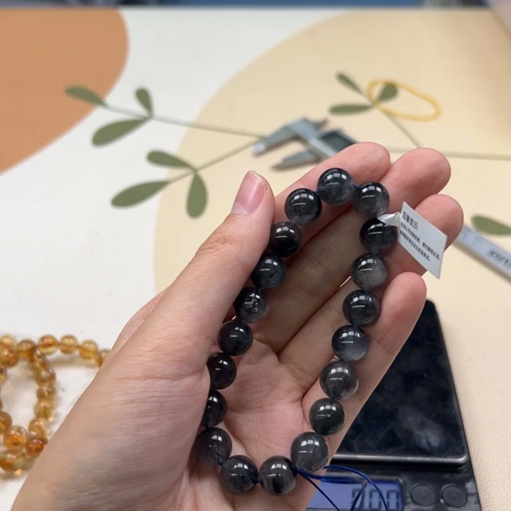 未镶嵌手链水晶越****越黑色3296