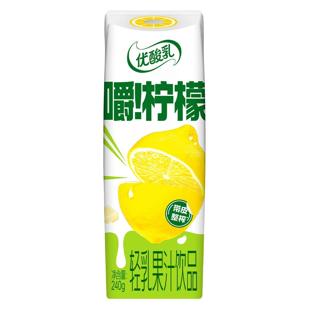 【优酸乳】嚼柠檬轻乳果汁饮品 240g/盒