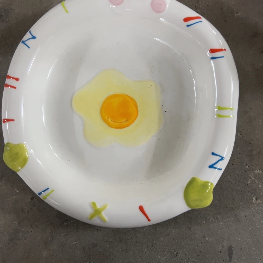 嘉***欣搪瓷微瑕鸭鸭荷包蛋盘一个
