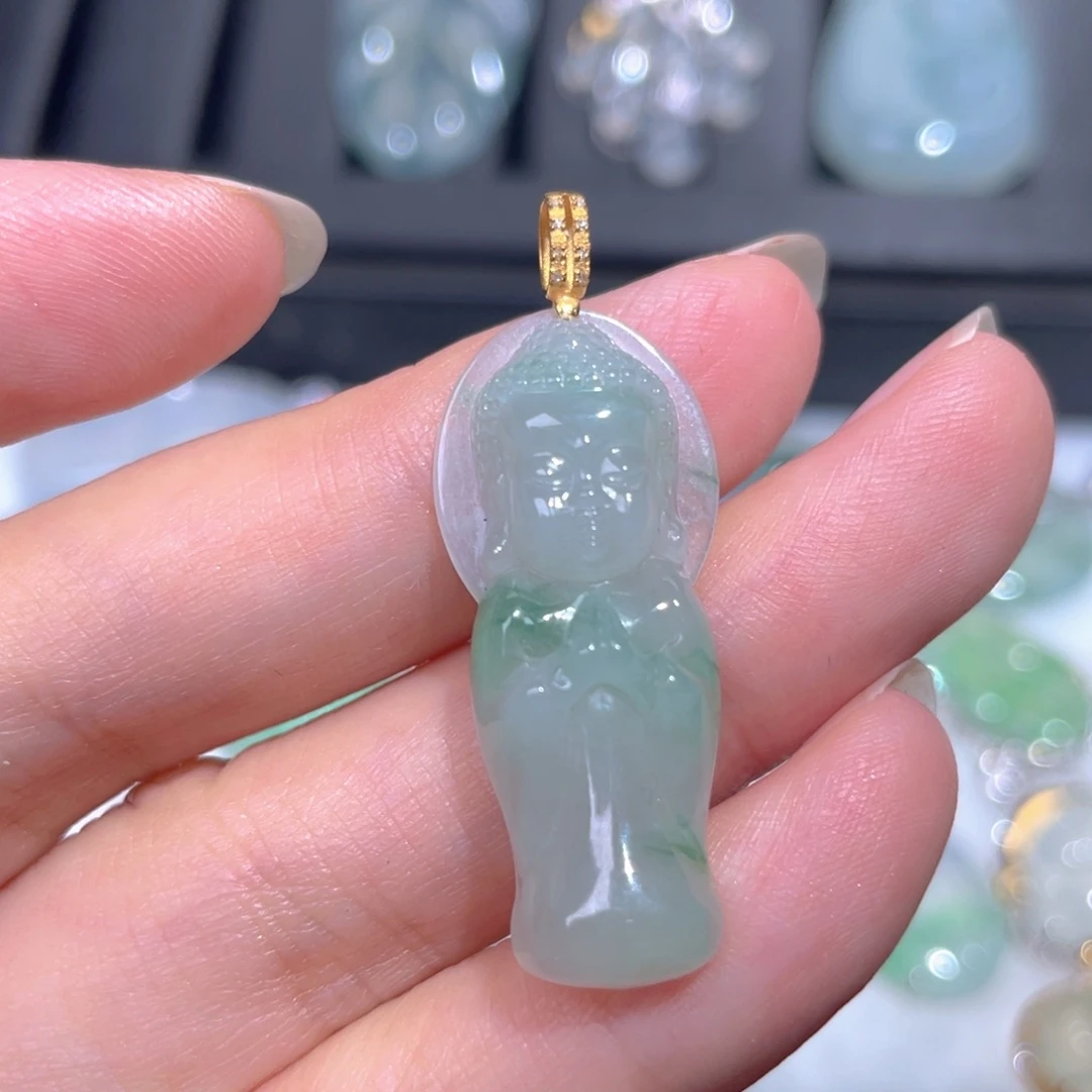 颈饰18K金镶嵌翡翠翡翠