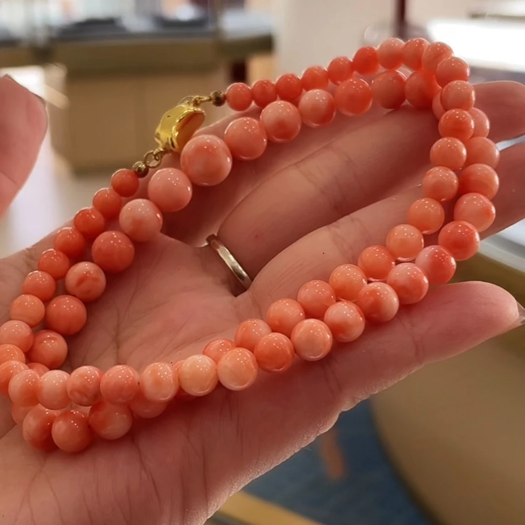 天然宝石红珊瑚项链