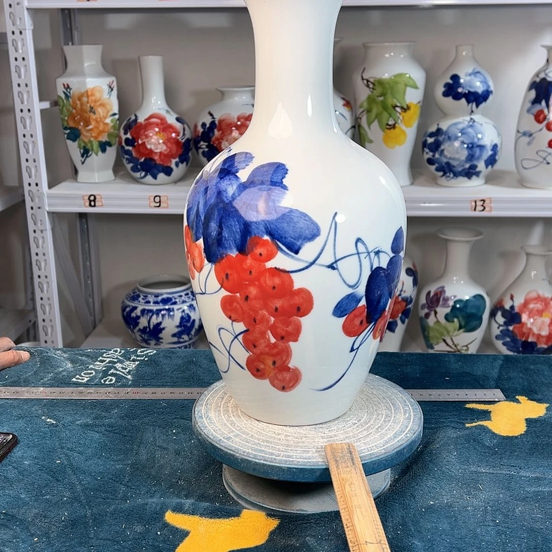 摆件景德镇陶瓷棒红浦