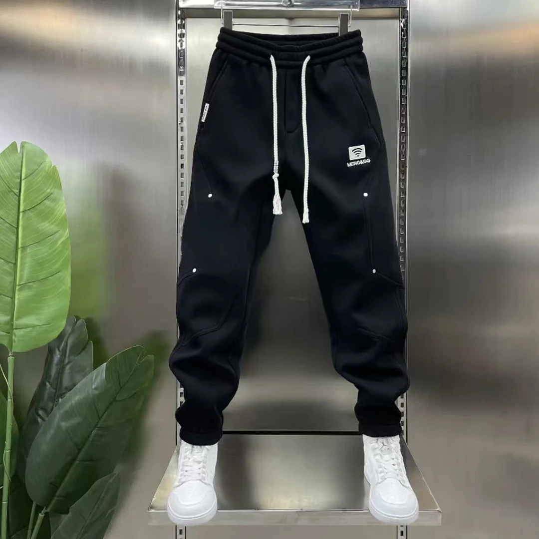 潮牌卫裤男士秋冬季2025新款运动休闲束脚男裤哈伦裤时尚冬季加绒