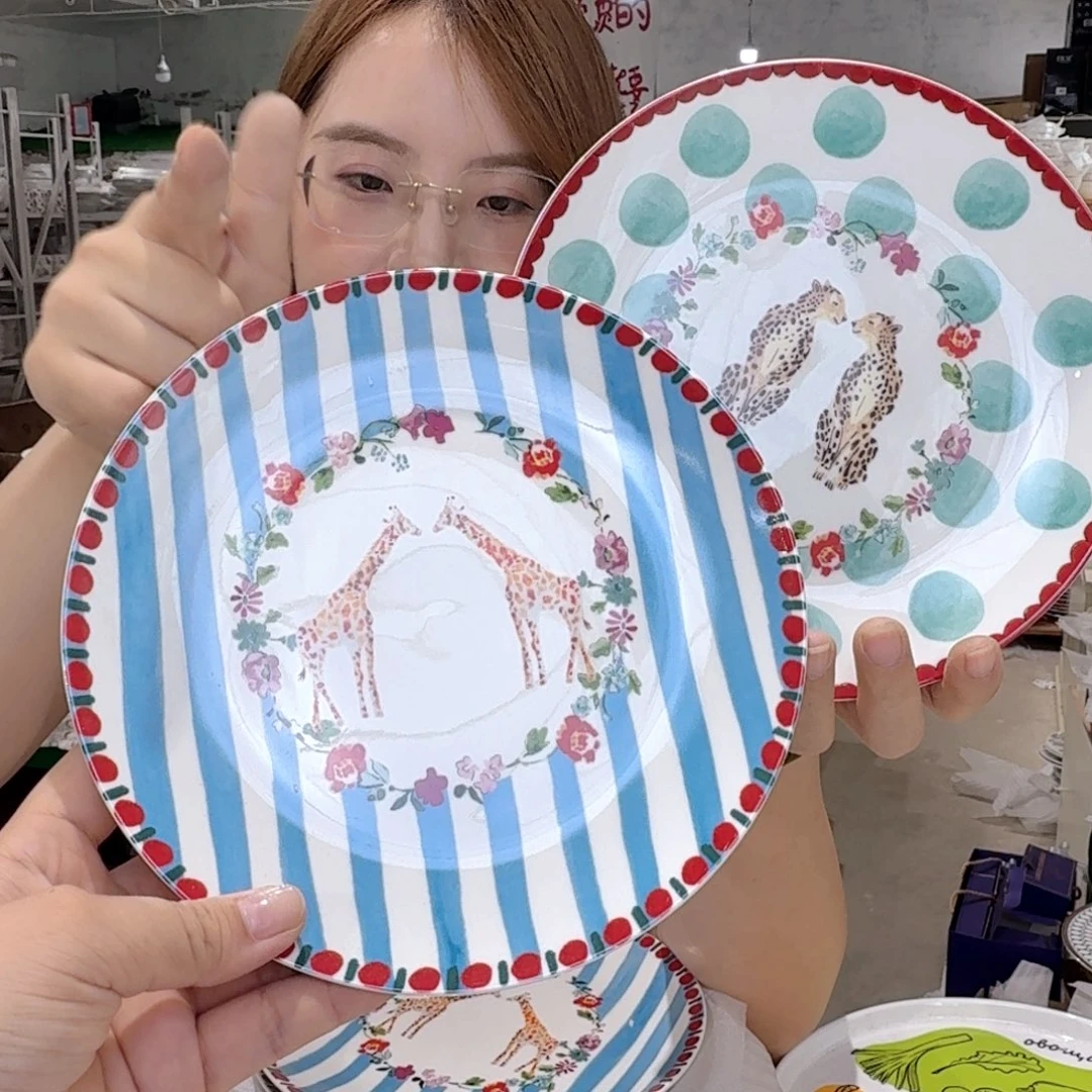 骨瓷骨瓷7.5英寸平盘19厘米2个外贸骨瓷