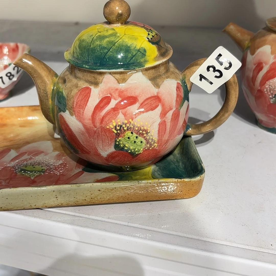 瓷片景德镇手绘高温釉下彩陶瓷茶具