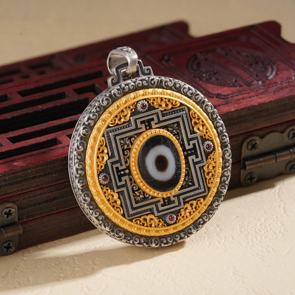 吊坠925银 云丹拉姆丨坛城情侣吊坠配饰挂件复古挂坠多样性发其一