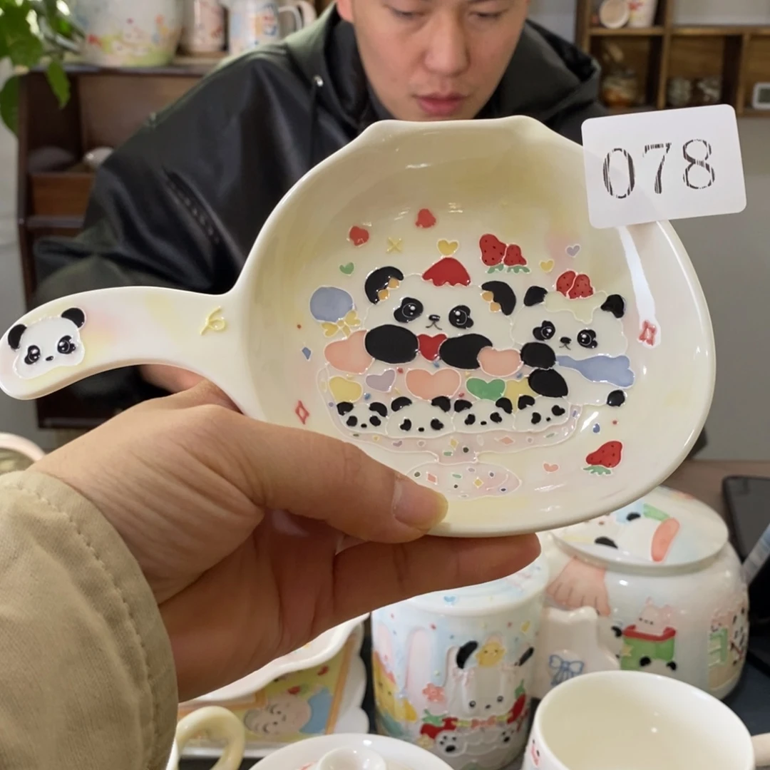 瓷片景德镇釉下彩手绘