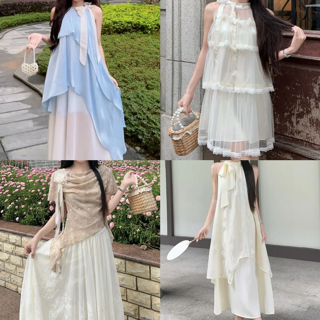 【D501~D850】法式初恋连衣裙女宽松气质绝美温柔初恋长裙
