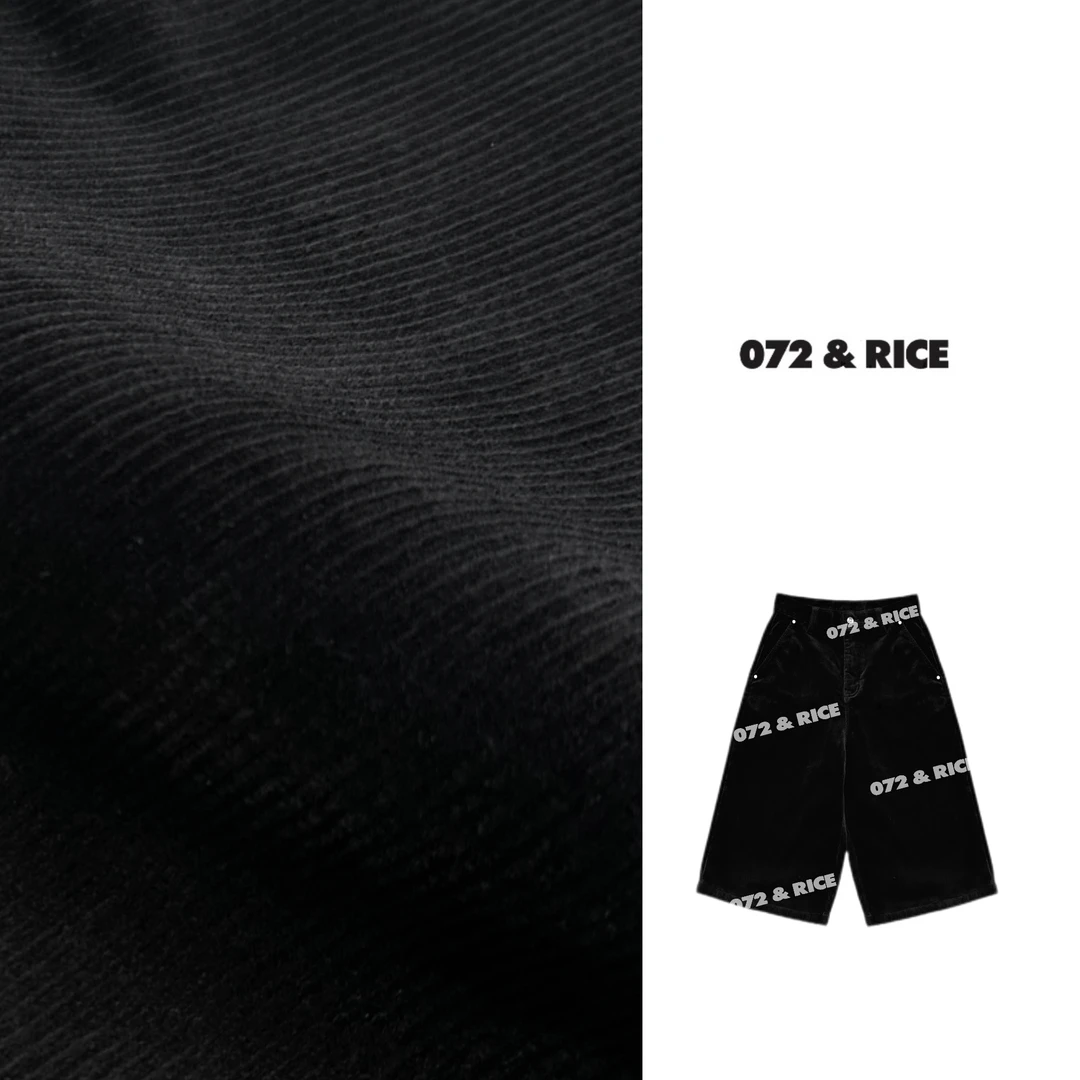 072 & RICE【五福裤】秋冬休闲竖条纹加绒五分裤 31YZH33