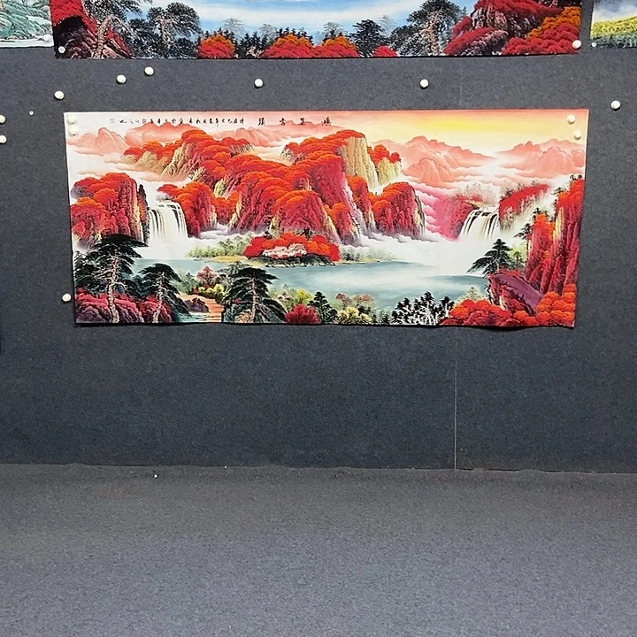 国画小八尺山水一副