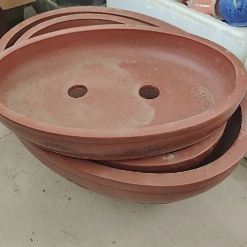 宜兴紫砂花盆椭圆形盆景盆