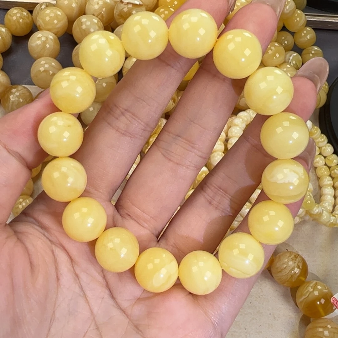 琥珀未镶嵌手链21.6白蜡