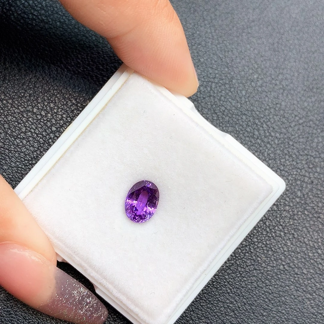 裸石蓝宝石天然无烧紫蓝宝裸石2.08ct带吉尔德