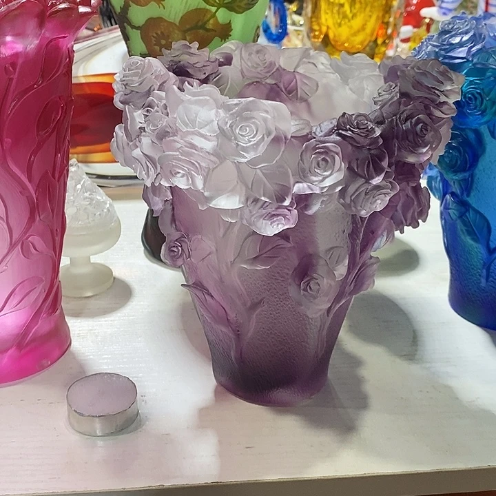 古法琉璃花瓶高20厘米