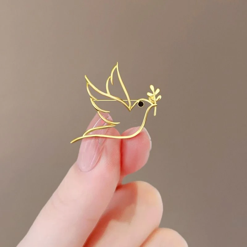 合金胸针 镂空小鸟防走光胸针女高端精致时尚领口别针胸花配饰