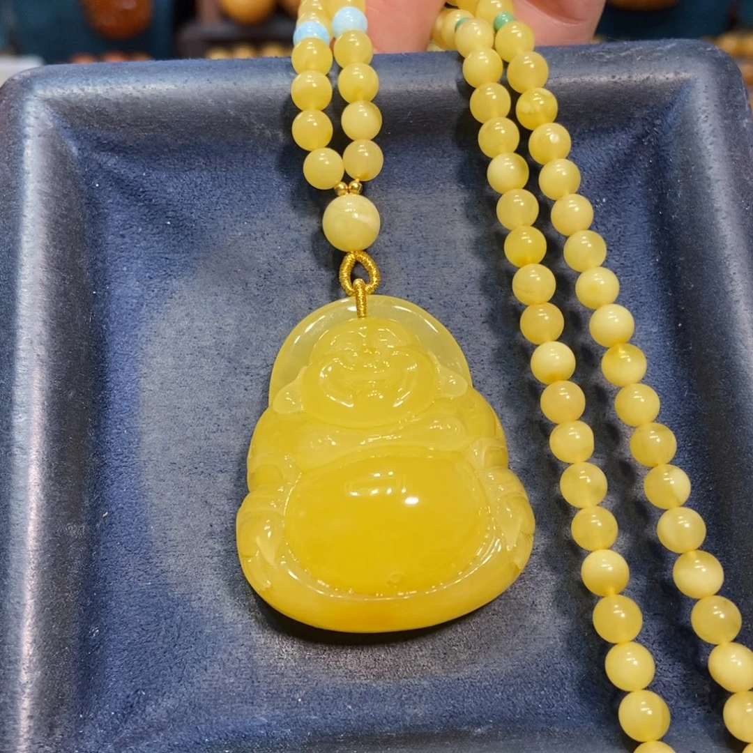 琥珀未镶嵌颈饰蜜蜡