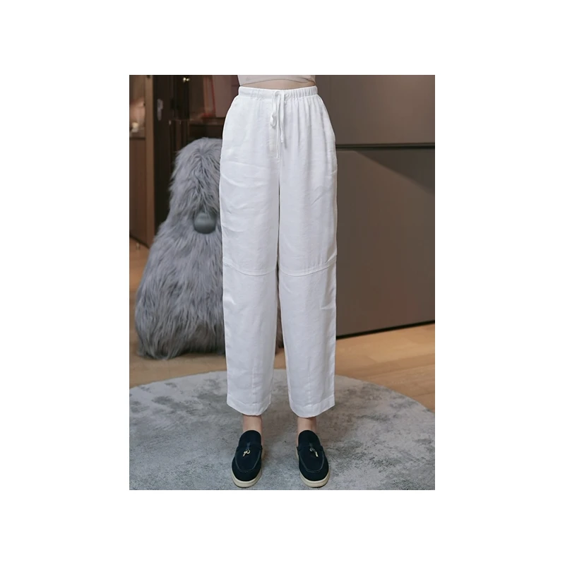 『九分.萝卜裤』女士高品亚麻九分裤休闲松紧腰时尚百搭Z8251