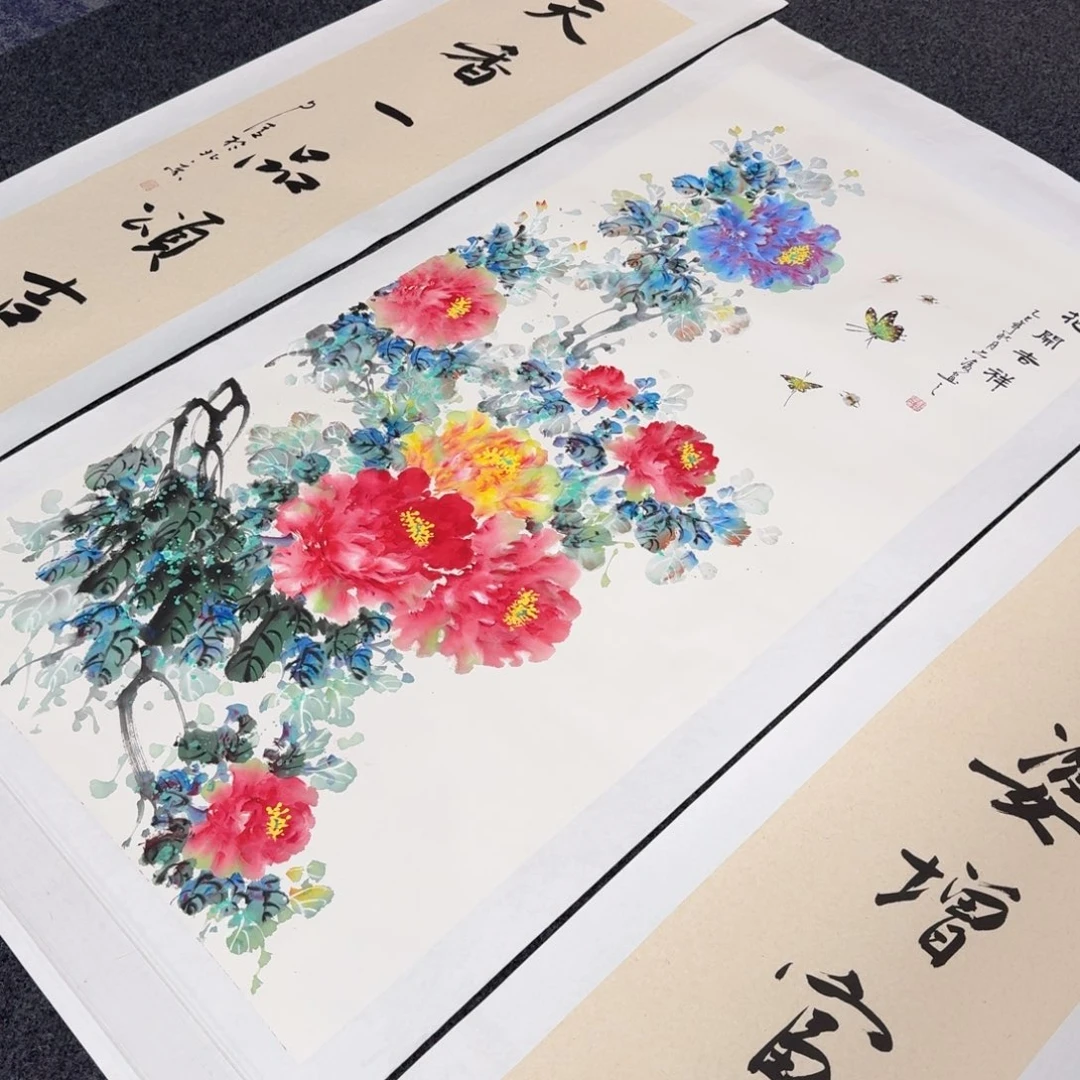 国画纯手绘山水花鸟作品