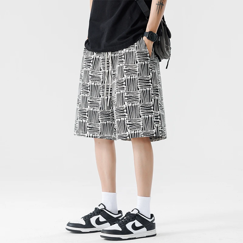 GOONJDKE夏季男士大码美式短裤胖子男生五分裤男加肥加大中裤