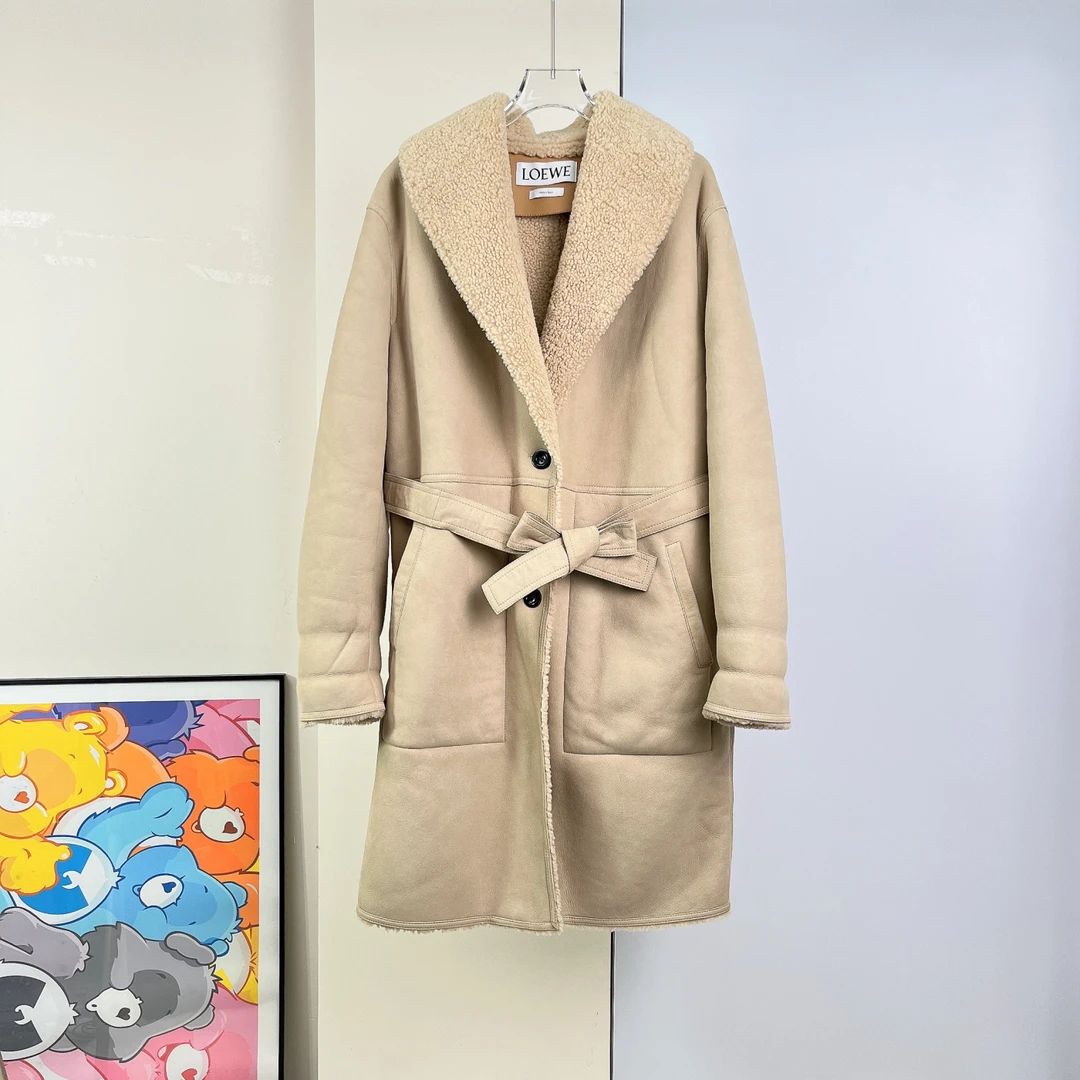 99新 LOEWE/罗意威 皮毛一体外套/38码/Xsp32633