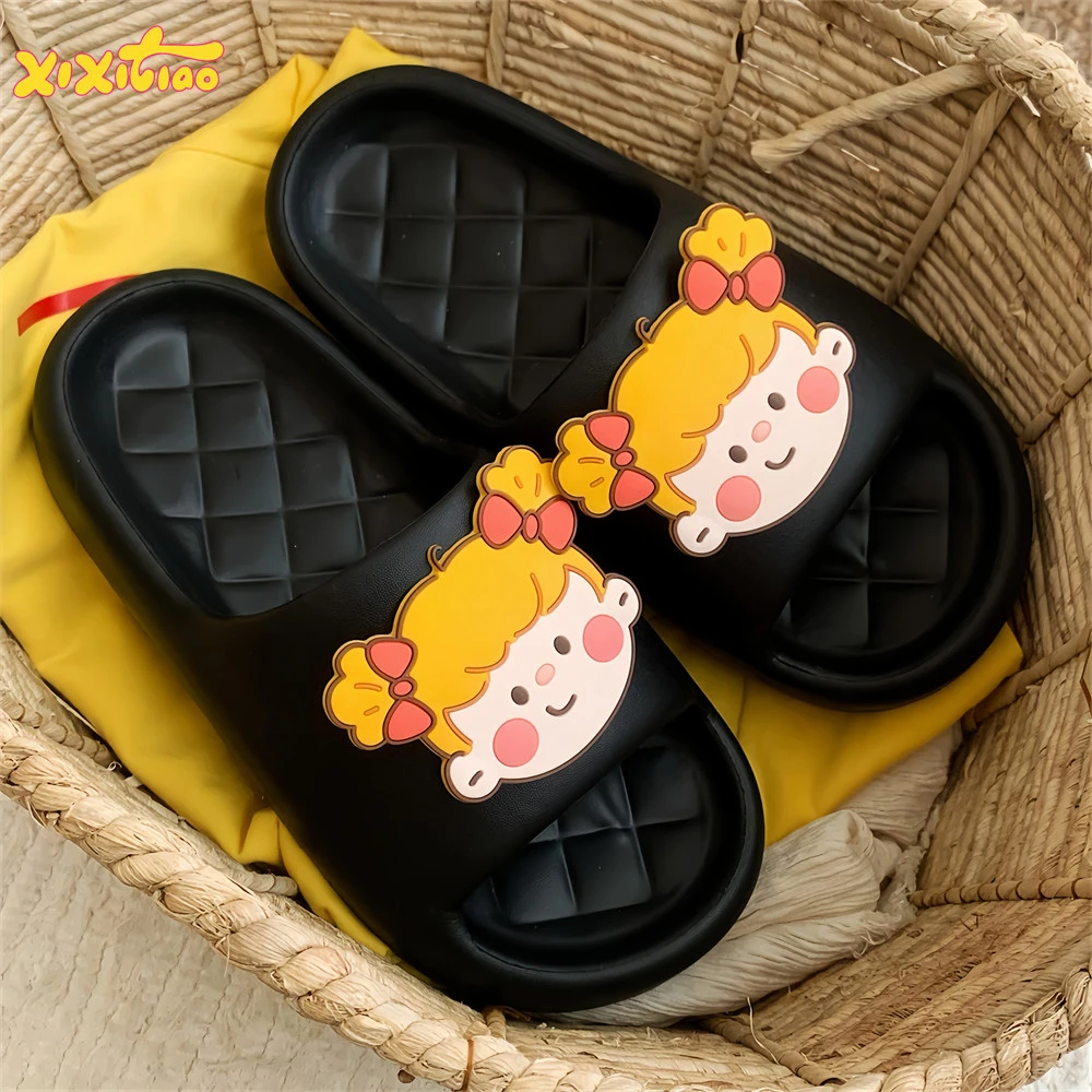 细细条 可爱绑发女孩菱格凉拖外穿居家防滑防臭夏季2025新款拖鞋