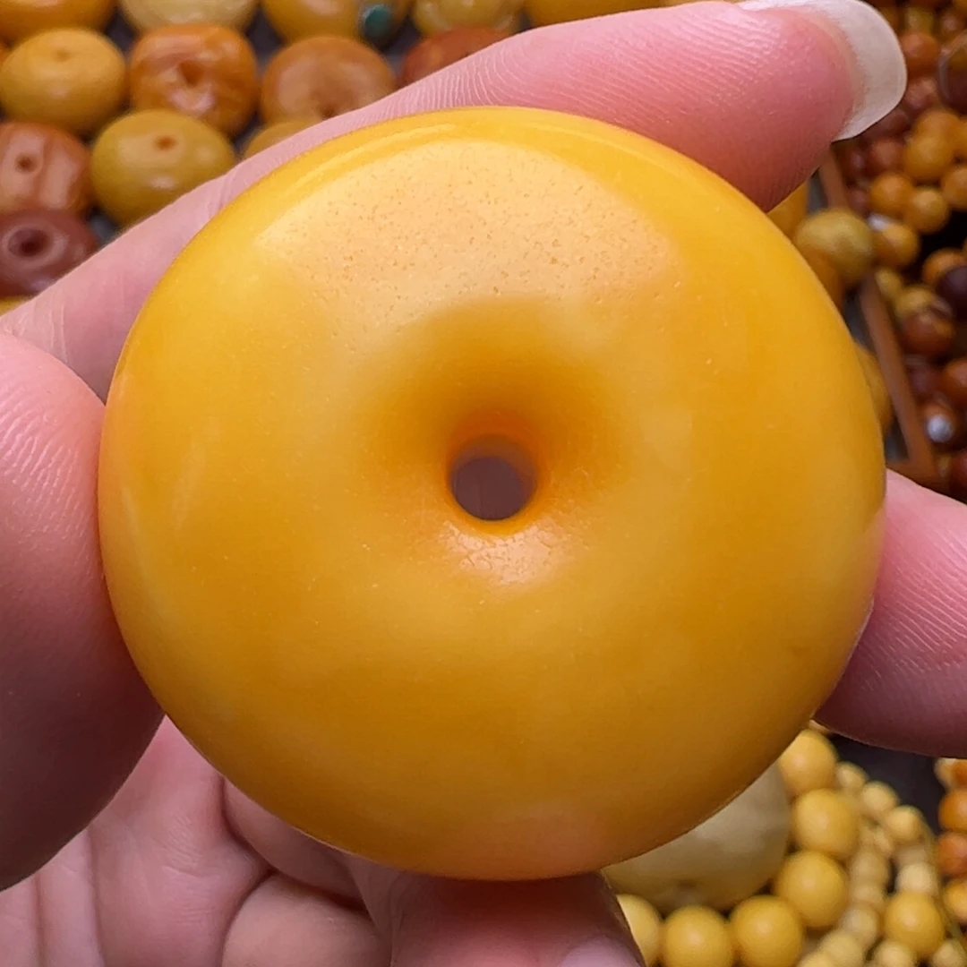 琥珀未镶嵌珠宝奇石大平安扣