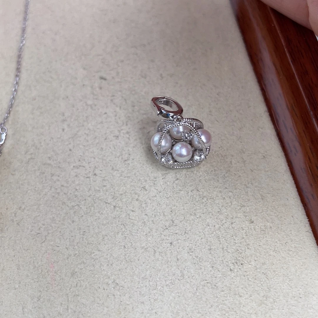 海水珍珠银S925镶嵌颈饰