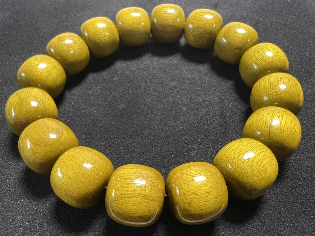 非金属木质手链 DIY创意1385黄色手链（无礼盒）