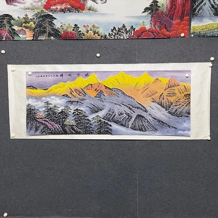 国画小六尺金山一副