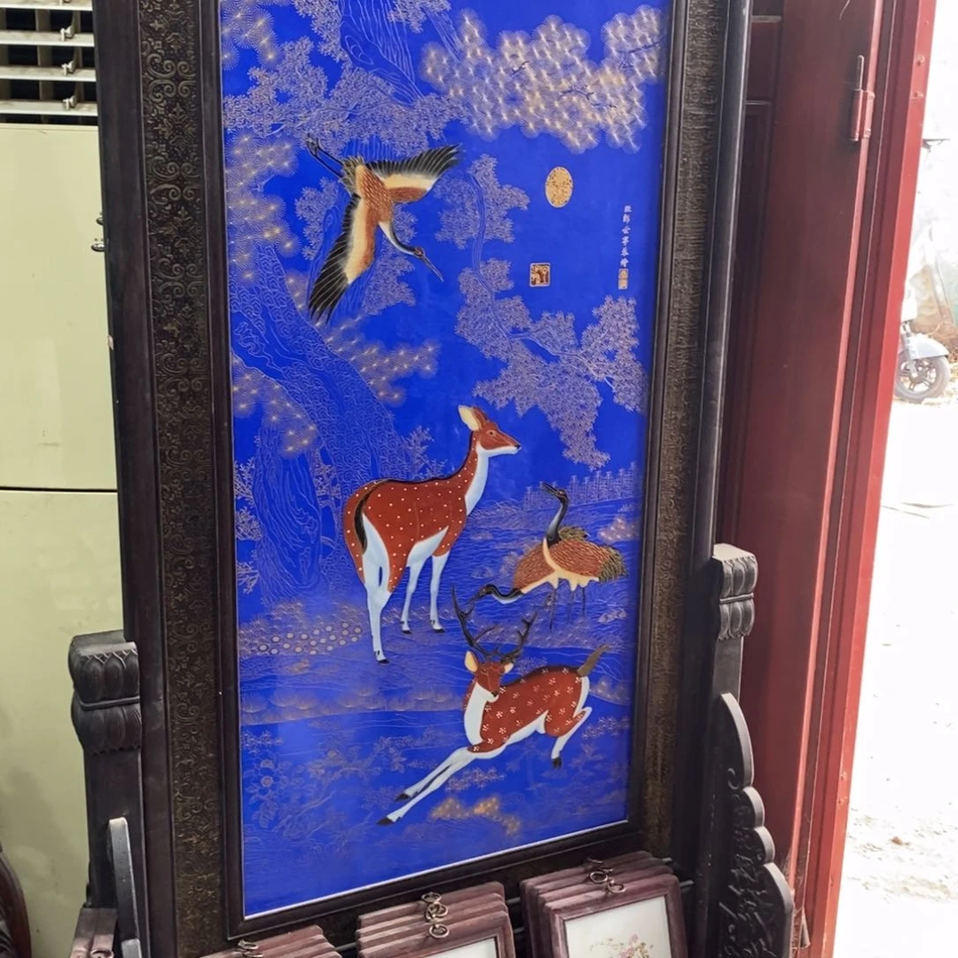 瓷片190*100景德镇瓷板画柴窑烧制