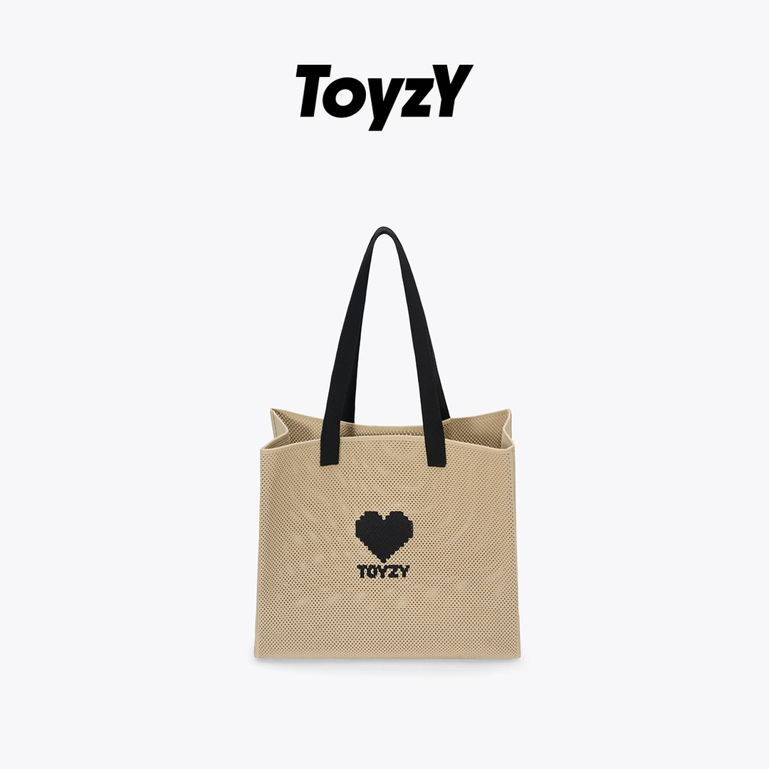 ToyzY25夏新款立体提花logo大容量时尚针织托特包ZC35291020
