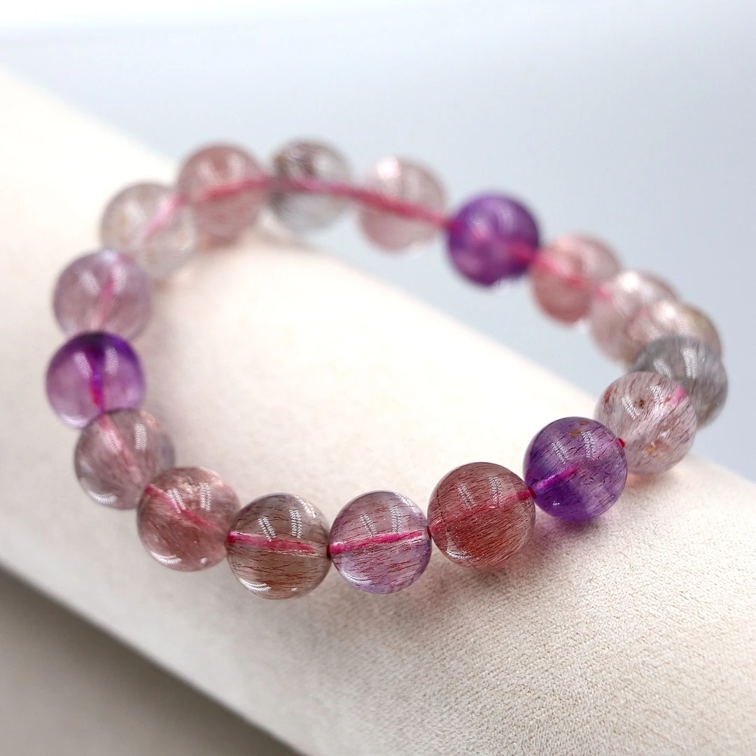 高阶天然烟花丝体超七水晶手串A1352-尺寸可选-多样性发一