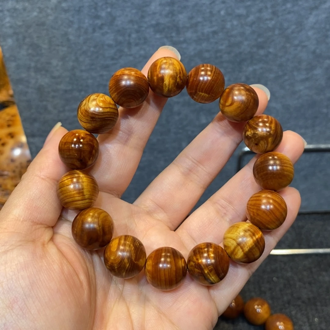 柏木（崖柏）福利陈化黑金龙胆1.5手串