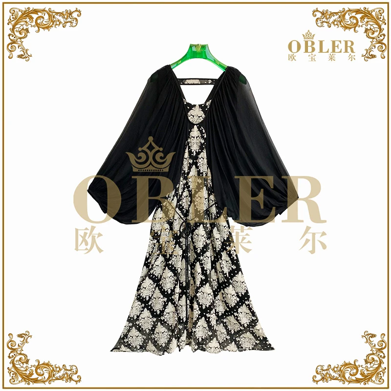 【夜曲-大蕾专享】OBLE2025新款气质时尚轻奢女装连衣裙305-25318