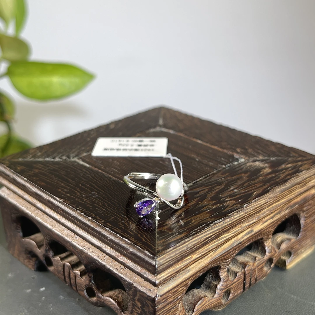 JXB11-32 s925镶嵌海水珍珠戒指