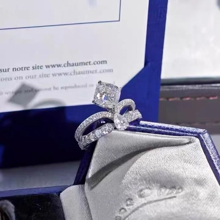 99新 Chaumet/尚美 小花6珊  繁花系列 1.04克拉D色钻戒VS1 51码