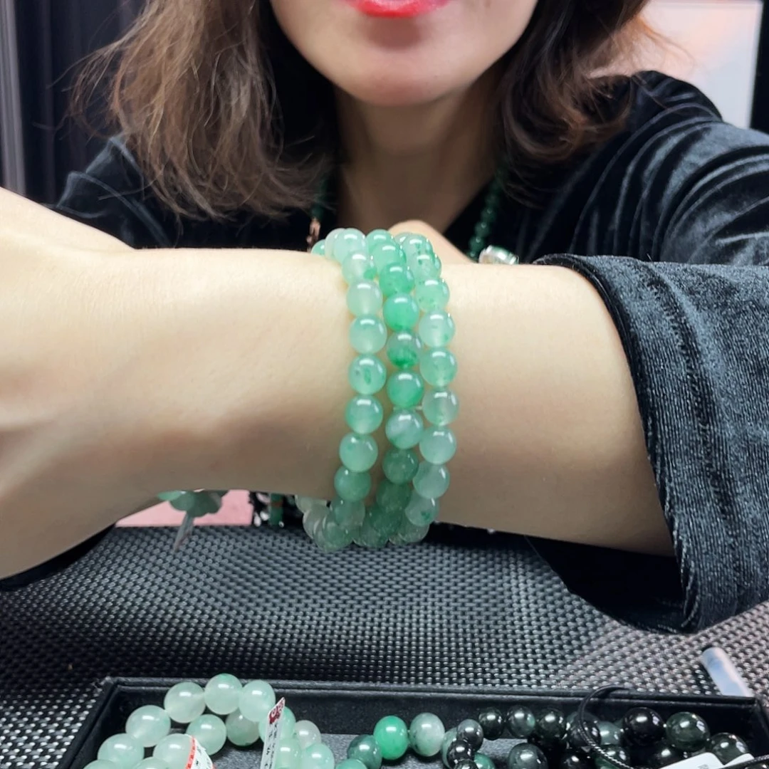 石英质玉（非洲翠）未镶嵌手链