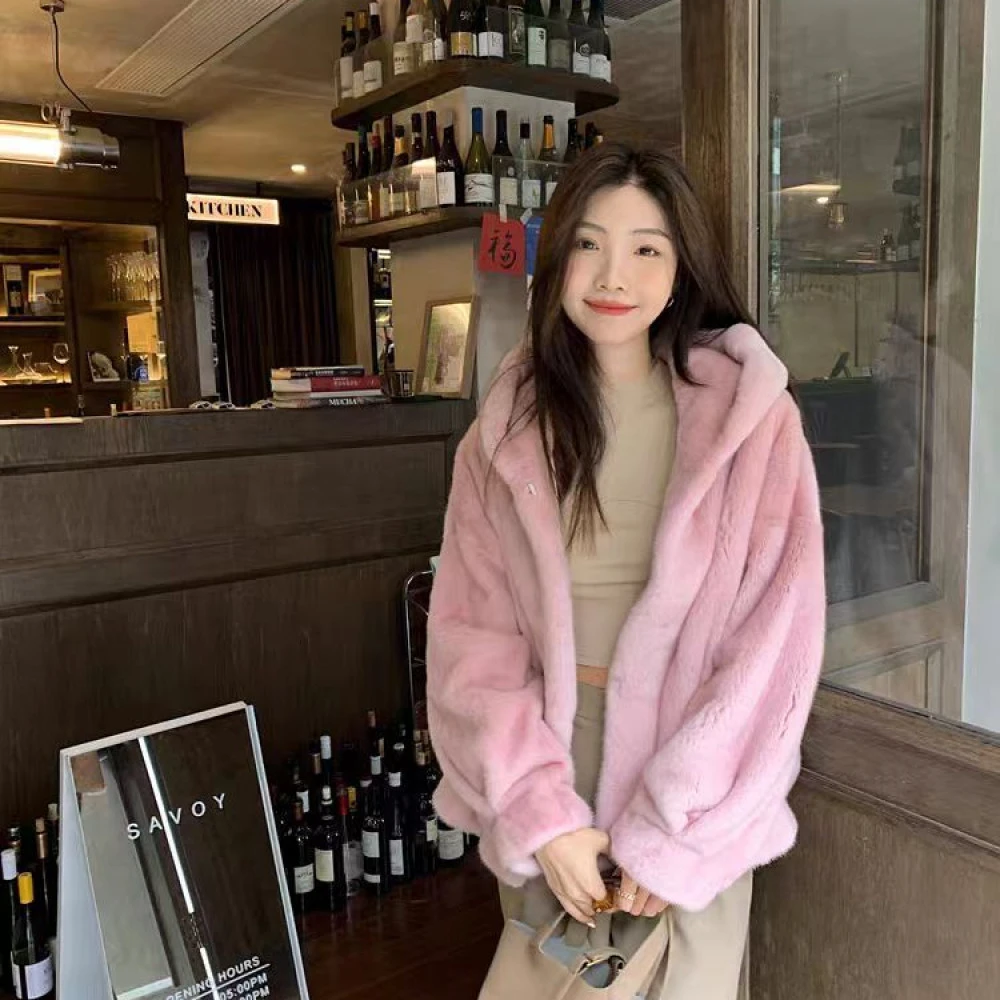 高级感毛毛绒短外套女秋冬季新款皮毛一体加厚棉袄25627（D6-1）