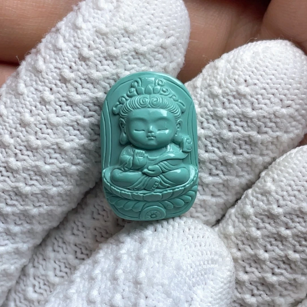 未镶嵌绿松石吊坠(不含链)宝宝文殊