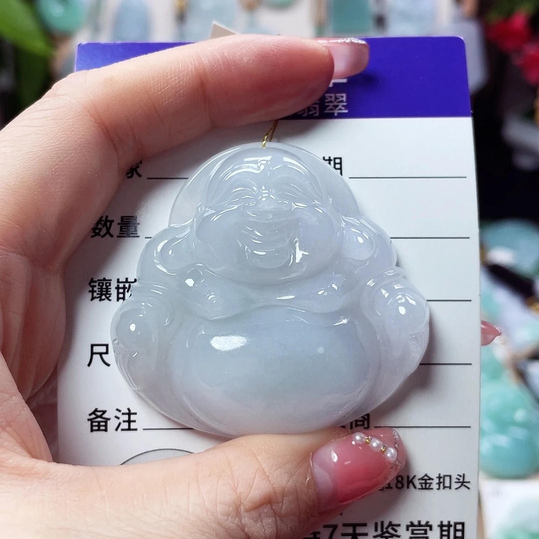 翡翠未镶嵌颈饰佛公42