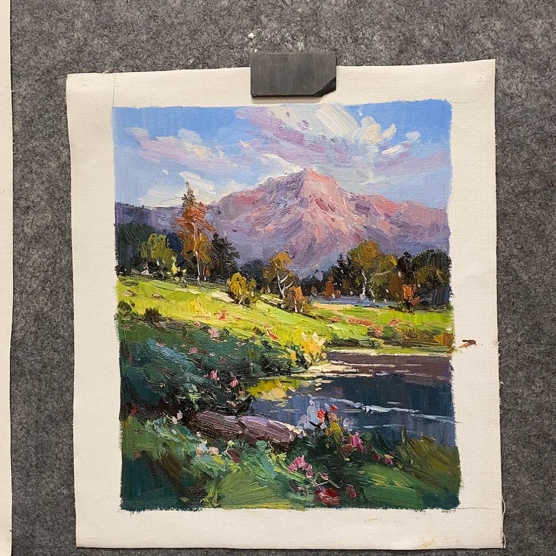 自***知油画画芯尺寸40x50cm
