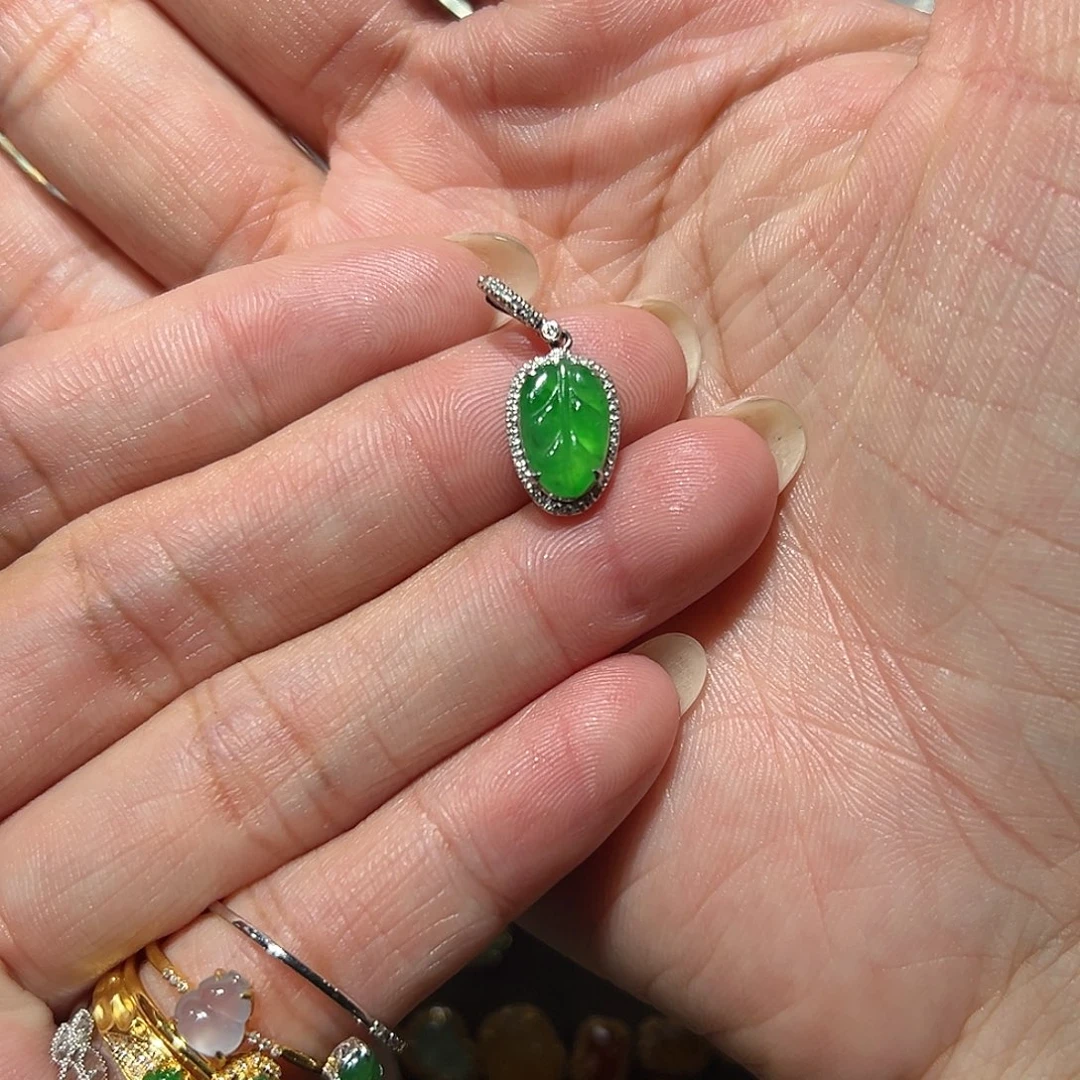 夏***风翡翠18K金镶嵌颈饰