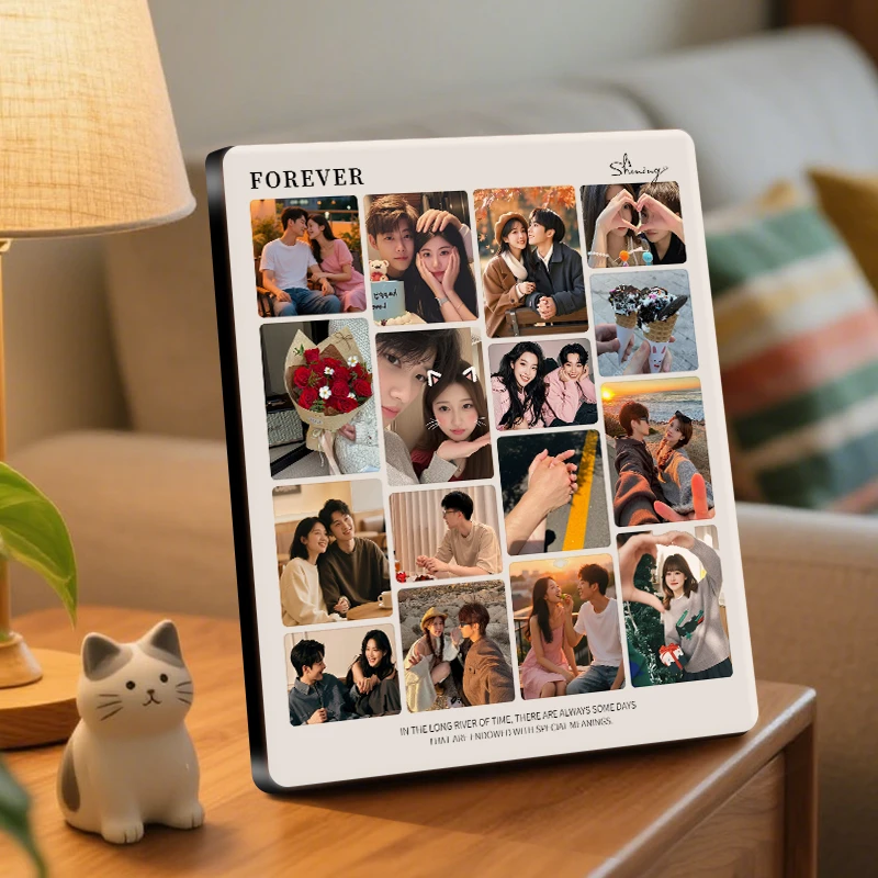 创意相框定制儿童照片打印多图宫格表情包记录拼接照做桌面摆台框