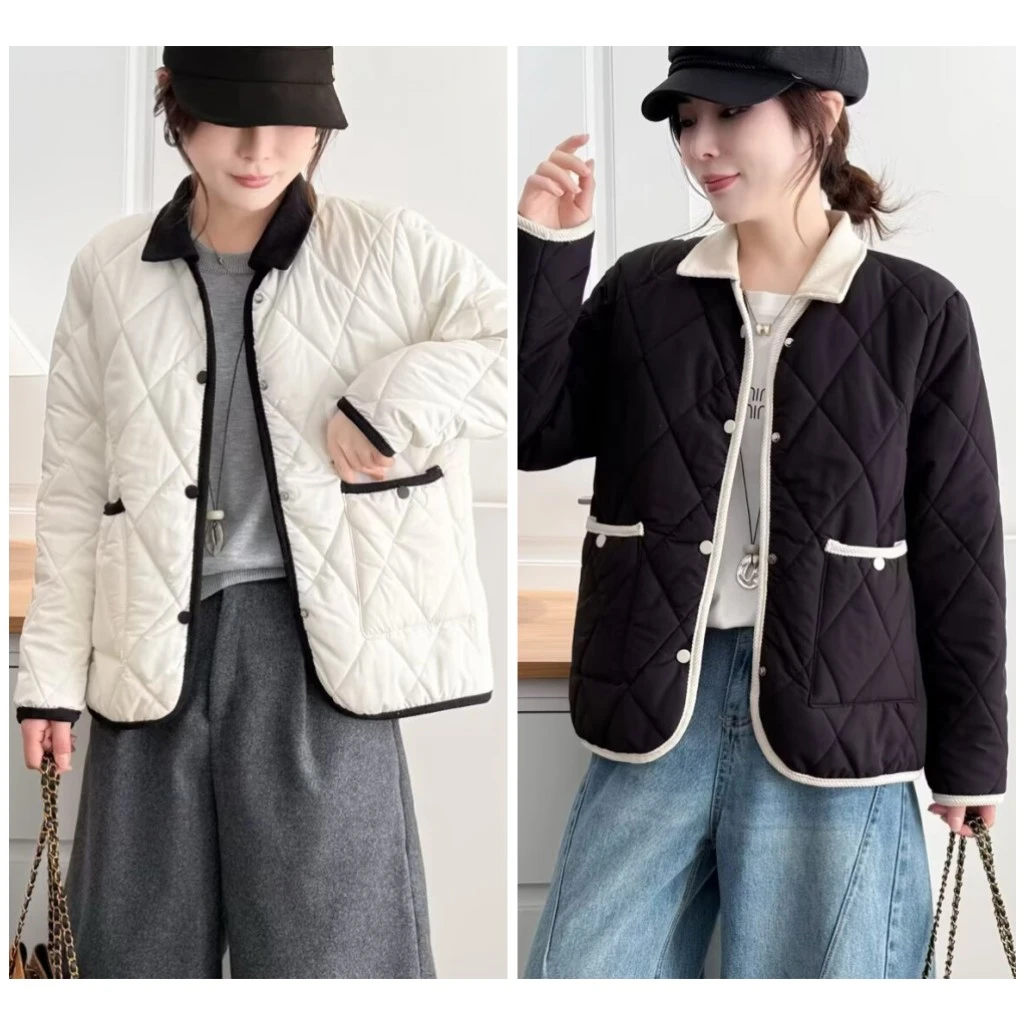 110-190斤微胖大码女装翻领短款棉衣胖mm冬装显瘦休闲棉服外套