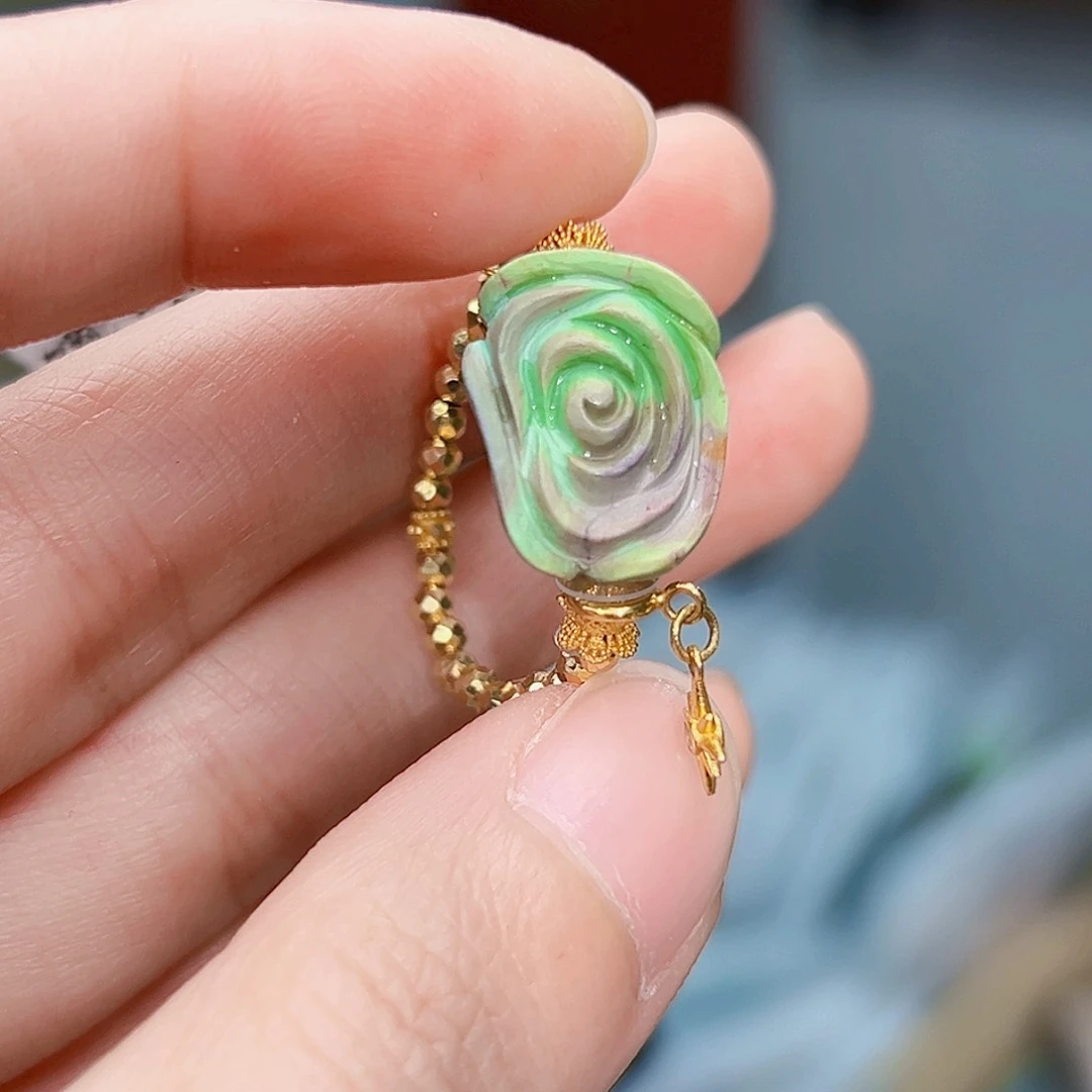 绿松石珠宝奇石18K金镶嵌