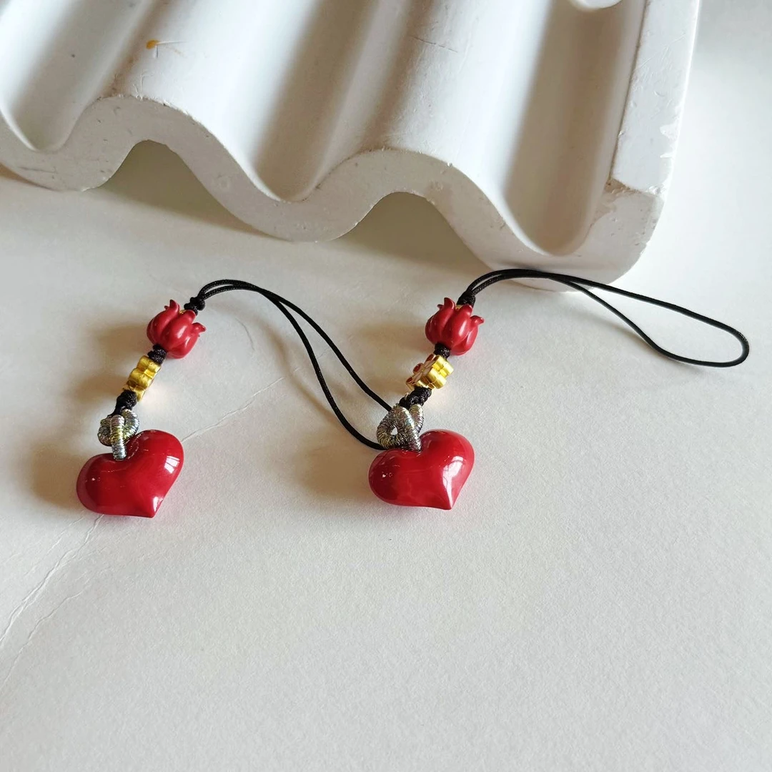 含辰砂工艺品【小宝珠宝】23 T93990-朱砂手机挂-多样性发一件