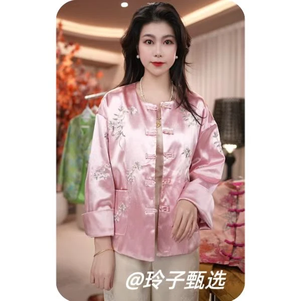 新中式国风刺绣外套女春装2025新款名媛减龄高级宽松显瘦上衣潮