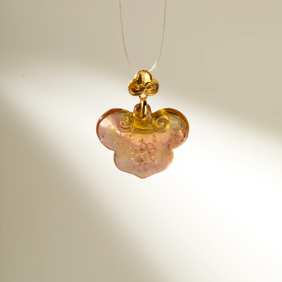 由子野【如意】西瓜碧玺 18K金 赠925银链气质