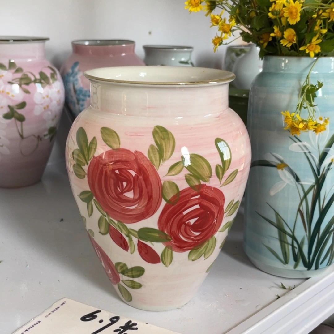 摆件陶景德镇手绘花瓶