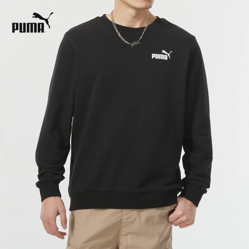PUMA彪马圆领卫衣男秋季新款黑色长袖运动休闲保暖套头衫683375